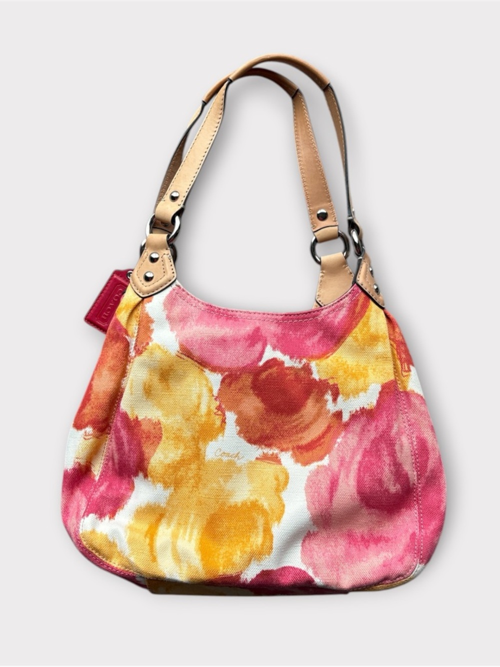 Coach Ashley Multicolor Floral Canvas Hobo Tote Bag - Picture 2 of 11